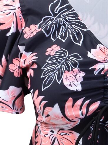 Fanuerg Women's Flowy Tankini Top Only Ruffle Sleeve Swim Bathing Suit Tops Modest Drawstring Swimsuit Top No Bottom in Saudi Arabia