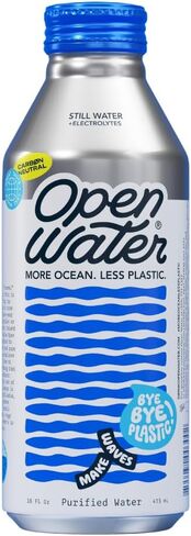 Open Water Still Bottled Water with Electrolytes in 16-oz Aluminum Bottles (2 Cases, 24 bottles - Still) | BPA-free and Eco friendly in Saudi Arabia