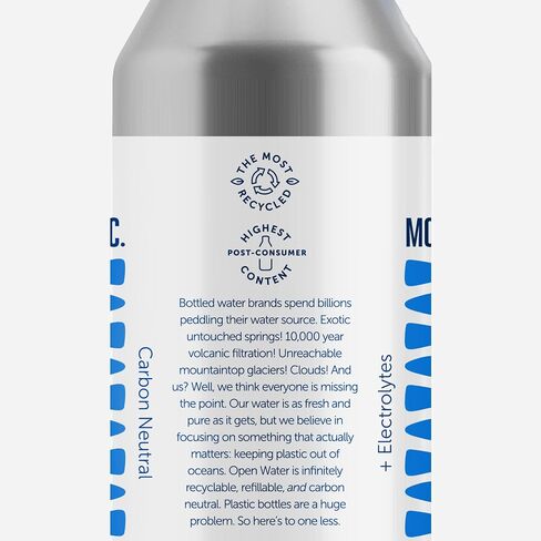 Open Water Still Bottled Water with Electrolytes in 16-oz Aluminum Bottles (2 Cases, 24 bottles - Still) | BPA-free and Eco friendly in Saudi Arabia
