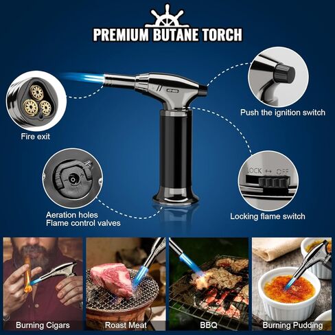 طقم مدخن ويسكي مع Torch- 6 نكهات خشبية شرائح قديمة الطراز المدعون ، بوربون ، كوكتيل مدخن طقم ， هدايا عيد ميلاد البوربون للرجال ، الأب ، صديقها ، زوج in Kuwait
