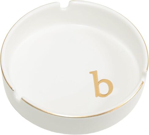 COLLECTIVE HOME - Luxurious Ceramic Ashtray with Gold Edging & Embossed Gold Lettering, Elegant Design, Ideal Gift for Birthdays, Anniversaries, Father’s Day, or Boyfriend (r) in Kuwait