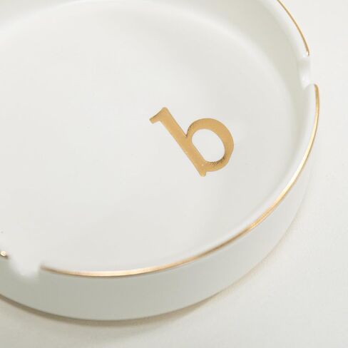 COLLECTIVE HOME - Luxurious Ceramic Ashtray with Gold Edging & Embossed Gold Lettering, Elegant Design, Ideal Gift for Birthdays, Anniversaries, Father’s Day, or Boyfriend (r) in Kuwait