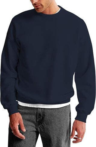 Hat and Beyond Mens Ultimate Heavyweight Sweatshirt Crew Neck Fleece Essentials Pullover Comfort Sweater XS-5XL in Saudi Arabia