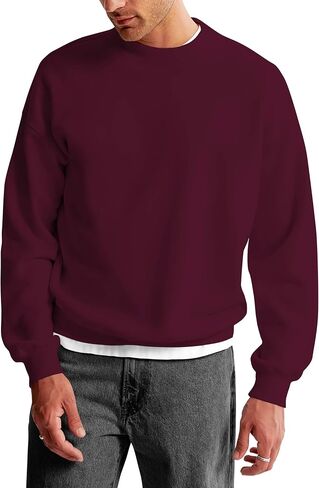 Hat and Beyond Mens Ultimate Heavyweight Sweatshirt Crew Neck Fleece Essentials Pullover Comfort Sweater XS-5XL in Saudi Arabia