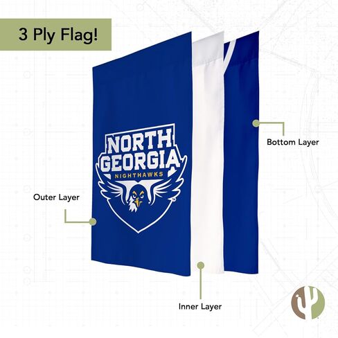 Desert Cactus University of North Georgia UNG Garden Flag – 19 x 12 inch North Georgia Nighthawks Banner, For Outdoor Display and Events (Design 2) in Saudi Arabia
