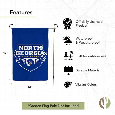 Desert Cactus University of North Georgia UNG Garden Flag – 19 x 12 inch North Georgia Nighthawks Banner, For Outdoor Display and Events (Design 2) in Saudi Arabia
