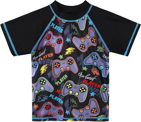 TFJH E Two Piece Boys Short Sleeve Swimsuit UPF 50+ UV Rash Guard Sets Swimwear in Saudi Arabia