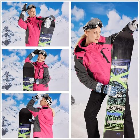 Wulful Women's Water's Snow Snow Ski Jacket Mountain Windproof Winter With With Factable Coathable in Kuwait
