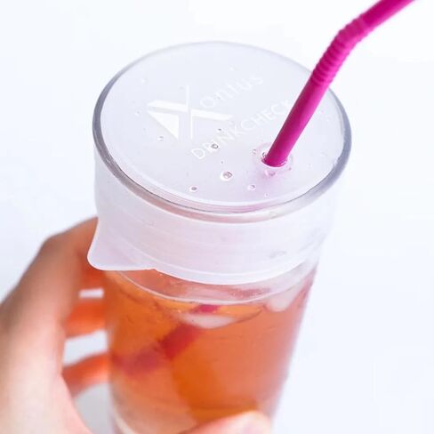 Drink Cover Scrunchie Silicone See Through Cup Cover - Reusable Silicone Protector Prevent Drink Getting Spiked at Bar Party Cup Cover with Straw Hole Fits All Cup Sizes in Saudi Arabia