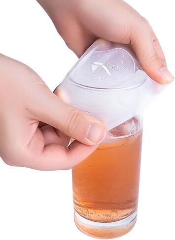 Drink Cover Scrunchie Silicone See Through Cup Cover - Reusable Silicone Protector Prevent Drink Getting Spiked at Bar Party Cup Cover with Straw Hole Fits All Cup Sizes in Saudi Arabia