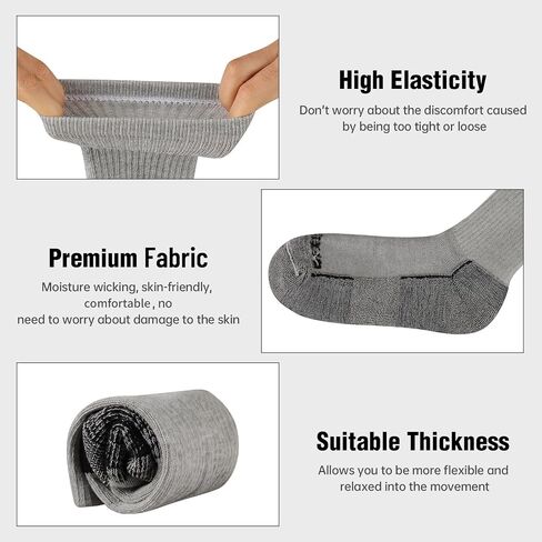 Heatuff Mens Crew Socks Moisture Wicking Max Cushion Athletic Work Socks for men (6 Pairs) in Saudi Arabia