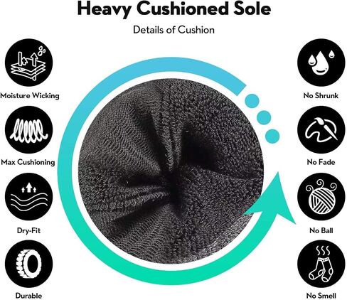 Heatuff Mens Crew Socks Moisture Wicking Max Cushion Athletic Work Socks for men (6 Pairs) in Saudi Arabia