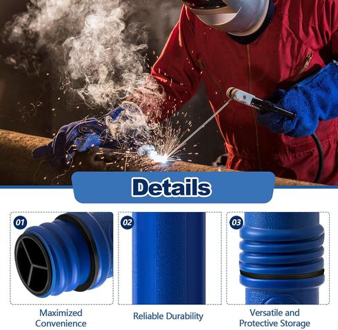 Tandefio 2pcs تخزين قضيب اللحام 40 بوصة تخزين قضيب Tig Canisters لحام القطب الحاوية القضيب مقاوم للماء (الأزرق) in Kuwait