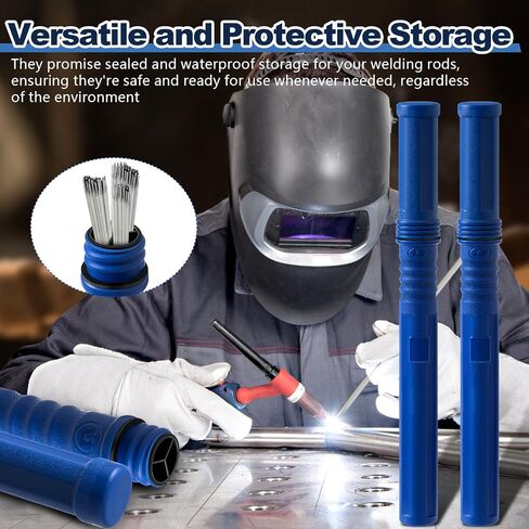 Tandefio 2pcs تخزين قضيب اللحام 40 بوصة تخزين قضيب Tig Canisters لحام القطب الحاوية القضيب مقاوم للماء (الأزرق) in Kuwait