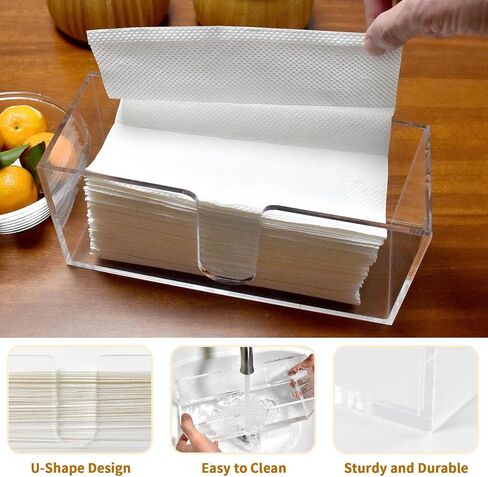 2Pack Acrylic Countertop Paper Towel Holder, Paper Towel Dispenser Countertop/Acrylic Napkin Holder(5mm Acrylic) C-fold or MultiFold Trifold Paper Towels for Bathroom, Kitchen,Restaurant (2) in Saudi Arabia