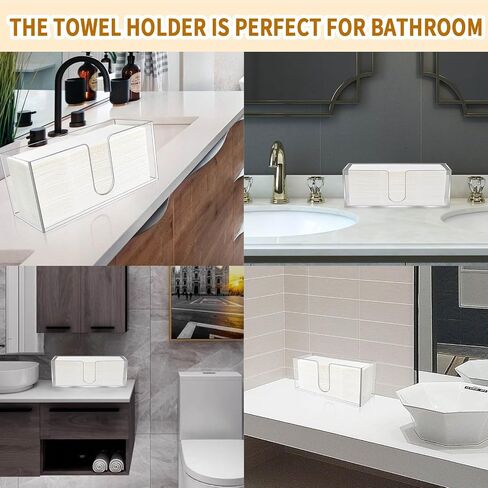 2Pack Acrylic Countertop Paper Towel Holder, Paper Towel Dispenser Countertop/Acrylic Napkin Holder(5mm Acrylic) C-fold or MultiFold Trifold Paper Towels for Bathroom, Kitchen,Restaurant (2) in Saudi Arabia