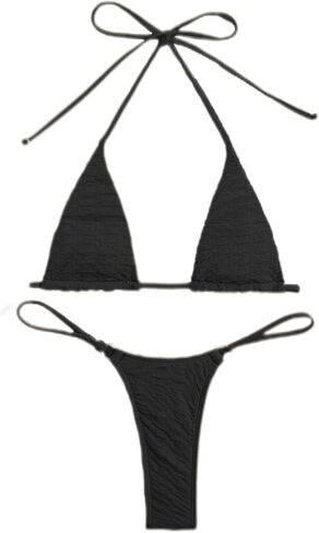 SHENHE Women's Halter Micro Triangle Thong Bikini Tie Side 2 Piece Swimsuit Bathing Suits in Saudi Arabia