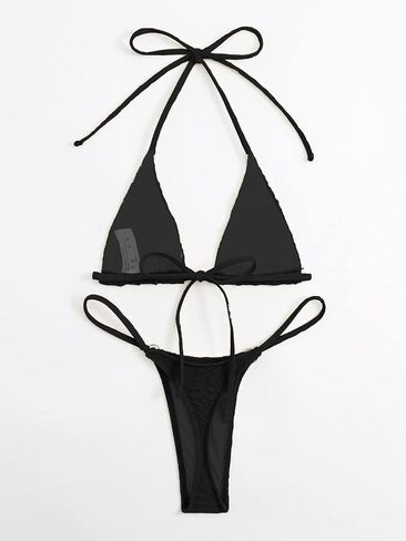 SHENHE Women's Halter Micro Triangle Thong Bikini Tie Side 2 Piece Swimsuit Bathing Suits in Saudi Arabia
