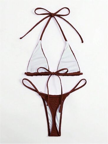 SHENHE Women's Halter Micro Triangle Thong Bikini Tie Side 2 Piece Swimsuit Bathing Suits in Saudi Arabia