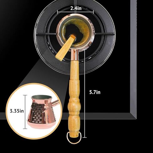 Cezve Turkish Coffee Pot Ibrik, 8.5 fl oz Greek Turkish Coffee Maker, Arabic Coffee Pot, Greek Coffee Maker, Turkish Coffee Set, Greek Briki Coffee Pot, Armenian Coffee Pot, 3 Servings in Saudi Arabia