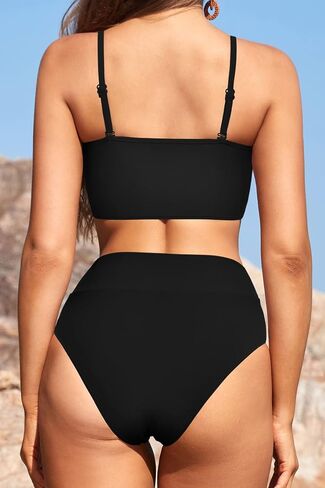 SHEKINI Women's Bandeau Bikini Set High Waist Bottoms Floral Printed Two Piece Swimsuits in Saudi Arabia