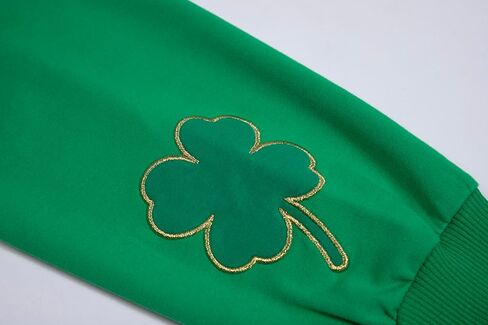 Kneyatta St. Patrick's Day Sweatshirt Women Lucky Clover Sweatshirts Shamrock Pullover Long Sleeve Dops in Saudi Arabia