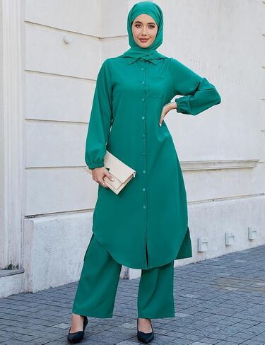 فستان Abayas للنساء رداء الإسلام الإسلامي Kaftan 3 أجهزة كمبيوتر محددة in Kuwait