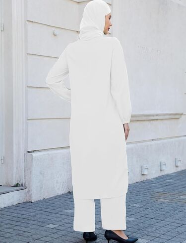 Abayas Dress for Women Muslim Robe Islamic Kaftan 3 PCS Set Long Sleeve Button Shirts Pants Hijab Dubai Outfits in Saudi Arabia