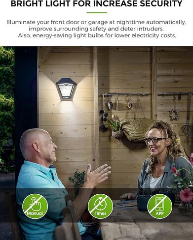 LOHAS Dusk to Dawn Light Bulbs Outdoor, Light Sensor Bulb 60W Equivalent, A19 LED Bulb Daylight 5000K, 9W Photocell Sensor LED, 900LM Auto On/Off Porch Light, E26 Base for Garage, 2Pack in Saudi Arabia