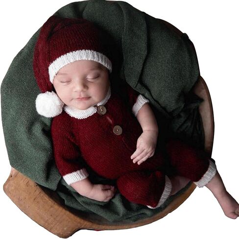 M&G House Newborn Photography Props Baby Photoshoot Props Christmas Outfit Xmas Costume Romper Baby Photo Prop Christmas Gift in Kuwait