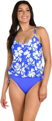 24 و Ocean Women's Underwire V-Neck Blouson Tankini Top Swimsuit Top in Saudi Arabia