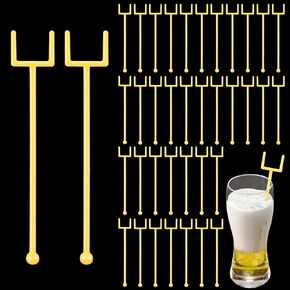 Chengu 30 Pcs Football Drink Stirrers Goal Post Stir Sticks Football Coffee Stirrers Plastic Swizzle Sticks Hot Cocoa Bar Supplies Coffee Bar Decoration for Football Game Day Party Favors Supplies
