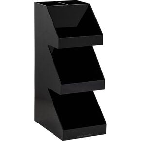 عقلية القهوة شاي أواني ومحطة البهارات ، منظم كونترتوب ، بار المقهى ، المطبخ ، 6 "L x 9" W x 16 "H ، Black