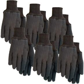 Midwest Gloves & Gear 3203P06-L-AZ-6 Midwest Gloves and Gear Men's Jersey Work Glove, Brown, Large