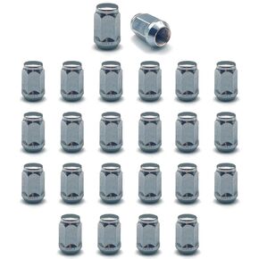 24 Pcs M14x1.5 Thread Bulge Acorn 1.38" Long Lug Nuts Chrome 3/4" 19mm Hex Compatible with Jeep Wagoneer, Grand Wagoneer, Ram 1500