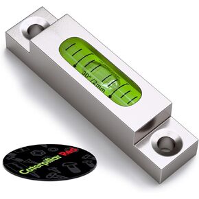 Metal Precision Level, Glass Vial, Spirit Bubble Level, Accurate, Clear, 66mm x 14mm, (2 5/8 x 9/16 in)