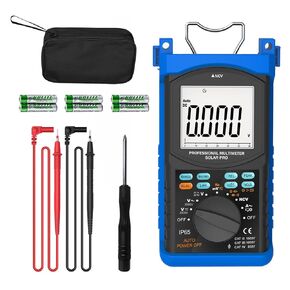 Professional Multimeter 2000V AC/DC Voltage Photovoltaic Panel Multimeter 3000A Current Ohm Capacitance, Peak Min/Max LOZ, Continuity