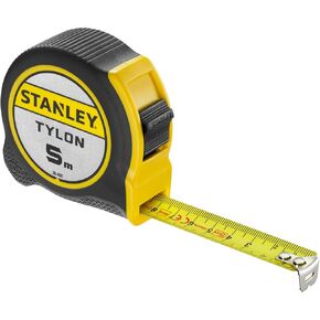 Stanley 1-30-697" Tylon Tape Measure with Anchor, Black/Yellow, 5 m/19 mm