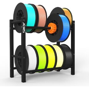 3D Printer Filament Storage Rack, 2 Tier Filament Spool Holders for PLA/ABS/TPU, Filaments Organzied for 3D Printing Studio, Office Workshop,Storage and Easy to Store 10 roll Pack