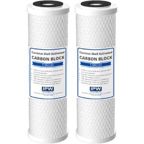 IPW Industries Inc. Compatible for Crystal Quest CQE-RC-04000 5-Micron Carbon Block Filters - Pack of 2