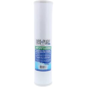 NEO-Pure NP-RFG20BB 20 "BB Flow Flow Fluter GAC Carbon Filter 25 Micron Carrtridge مع مرشح الكربون المنشط الحبيبي (GAC) ، 20" × 4.5 "، 25 ميكرون