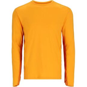 Simms SolarFlex Crewneck Long Sleeve Fishing Shirt for Men: UPF 50+ Sun Protection, Quick-Dry, Odor-Resistant (Sunrise/Sun Glow, Large)
