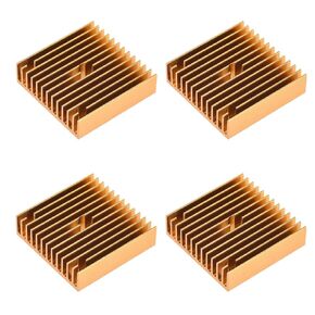 uxcell Heatsink with Hole for Stepper Motor,3D Printer 40x40x11mm Golden 4pcs