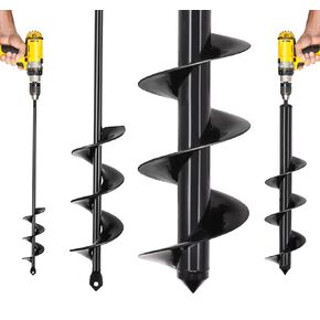 Auger Drill Bit for Planting-1.6"x16.5" + 3.5"x16" Plant Auger for Cordless Drill-Garden Tools for Bulbs Planting&Holes Digging - 3/8 Inch Hex Drive Drill