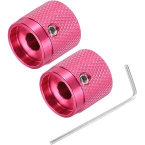 MECCANIXITY 2PCS Guitar Knobs Metal, Volume Tone Control Dome Knobs 1/4" x 5/8" x 0.67" Potentiometer Knobs with Wrench for Electric Guitar Bass, Red