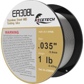 ER308L Stainless Steel MIG Welding Wire .035" Diameter 1 Pound Spool