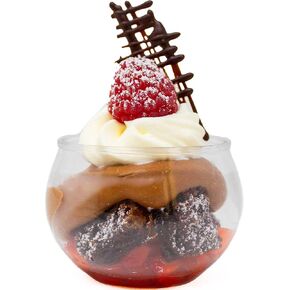 48 Pack 3 oz. Sphere Mini Dessert Cups Parfait Professional-Grade Recyclable Clear Disposable Plastic Fishbowl for Parfait Desserts, Appetizers, Events, and Parties CMJJ