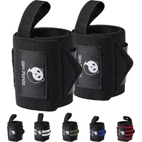 Slim Panda Weightlifting Wrist Wraps- Upgraded Wrist Support with Heavy Duty Thumb Loop for Powerlifting, Bodybuilding, and Weight Lifting Men & Women