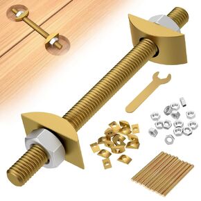 Countertop Joint Connectors,Counter Top Fasteners Bolt,Butcher Block Fasteners Draw Bolts,Miter Bolts Connector Hardware for Bed Frame|Furniture|Table (Type Yellow 10 PCS)