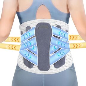 RESTCLOUD Back Brace for Lower Back Pain, Lumbar Support Brace Pain Relief for Women and Men, Ideal for Lower Back Pain, Sciatica, Scoliosis and Lifting at Work (Large)